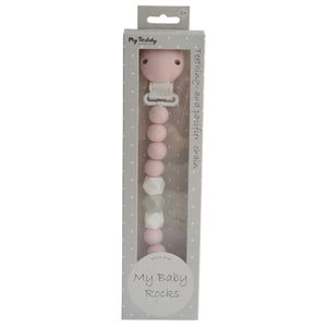 My Teddy My Baby Rocks Smokkeholder Diamant - Rosa for barn - Brobrobrille