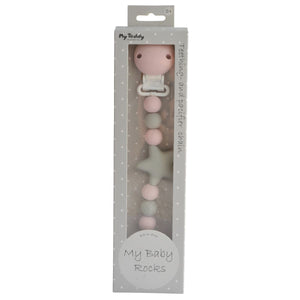 My Teddy My Baby Rocks Smokkeholder Stjerne - Rosa for barn - Brobrobrille