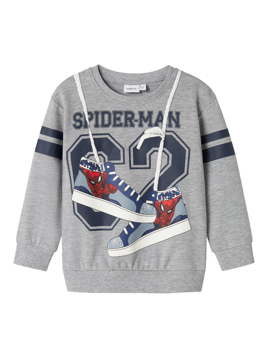 Name It Adam Spider Genser – Grey Melange for barn - Brobrobrille
