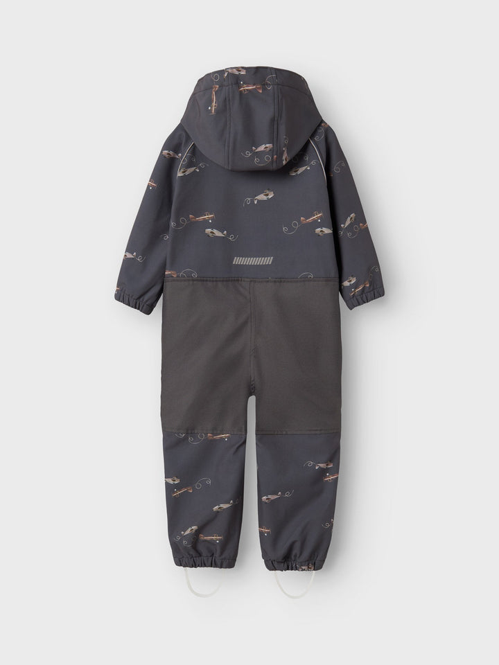 Name It ALFA08 Softshelldress – Grey Pinstripe Airplane for barn - Brobrobrille