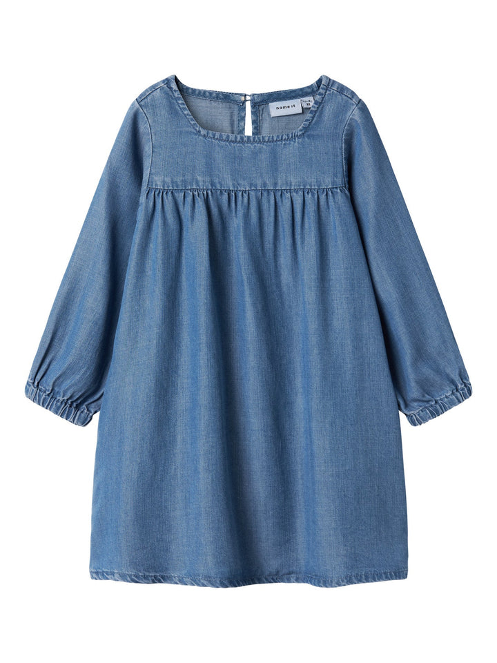 Name It Alice kjole i TENCEL™ – Medium Blue Denim for barn - Brobrobrille