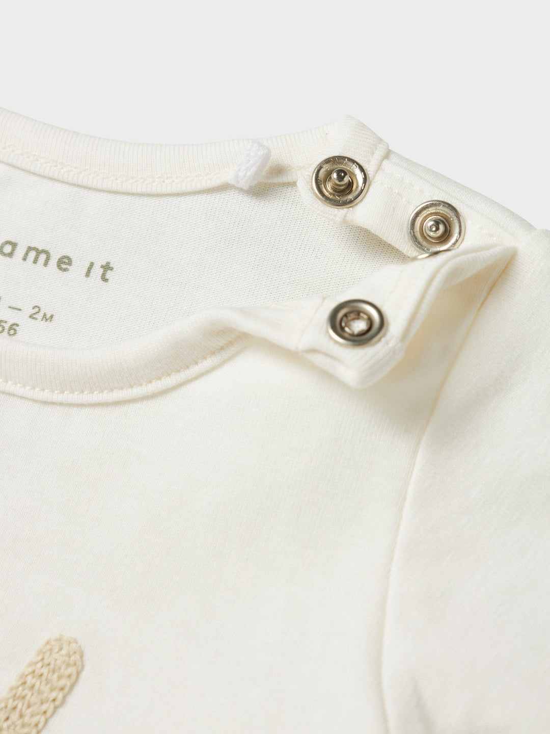 Name It Bacto body med brodert brillemotiv – Cloud Dancer for barn - Brobrobrille
