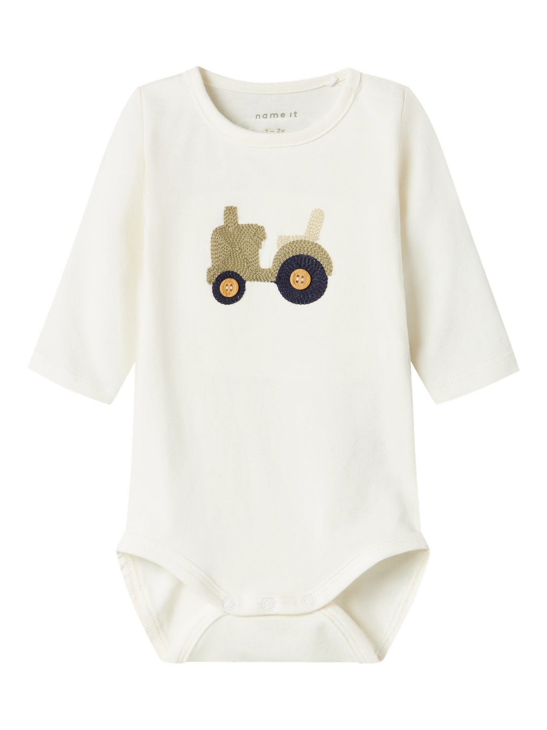 Name It Bacto body med brodert brillemotiv – Cloud Dancer for barn - Brobrobrille