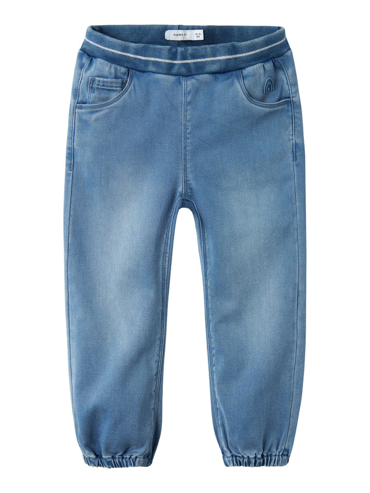 Name It Bella baggy jeans med rund passform – Medium Blue Denim for barn - Brobrobrille
