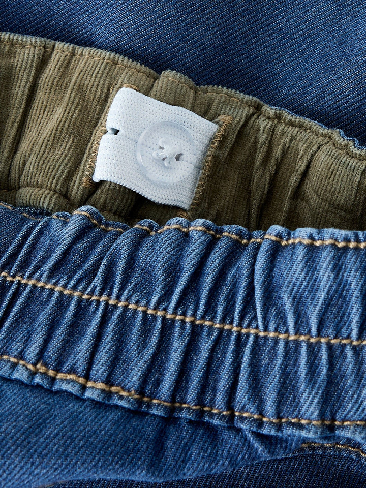 Name It Ben Baggy Jeans med Broderi – Dark Blue Denim for barn - Brobrobrille