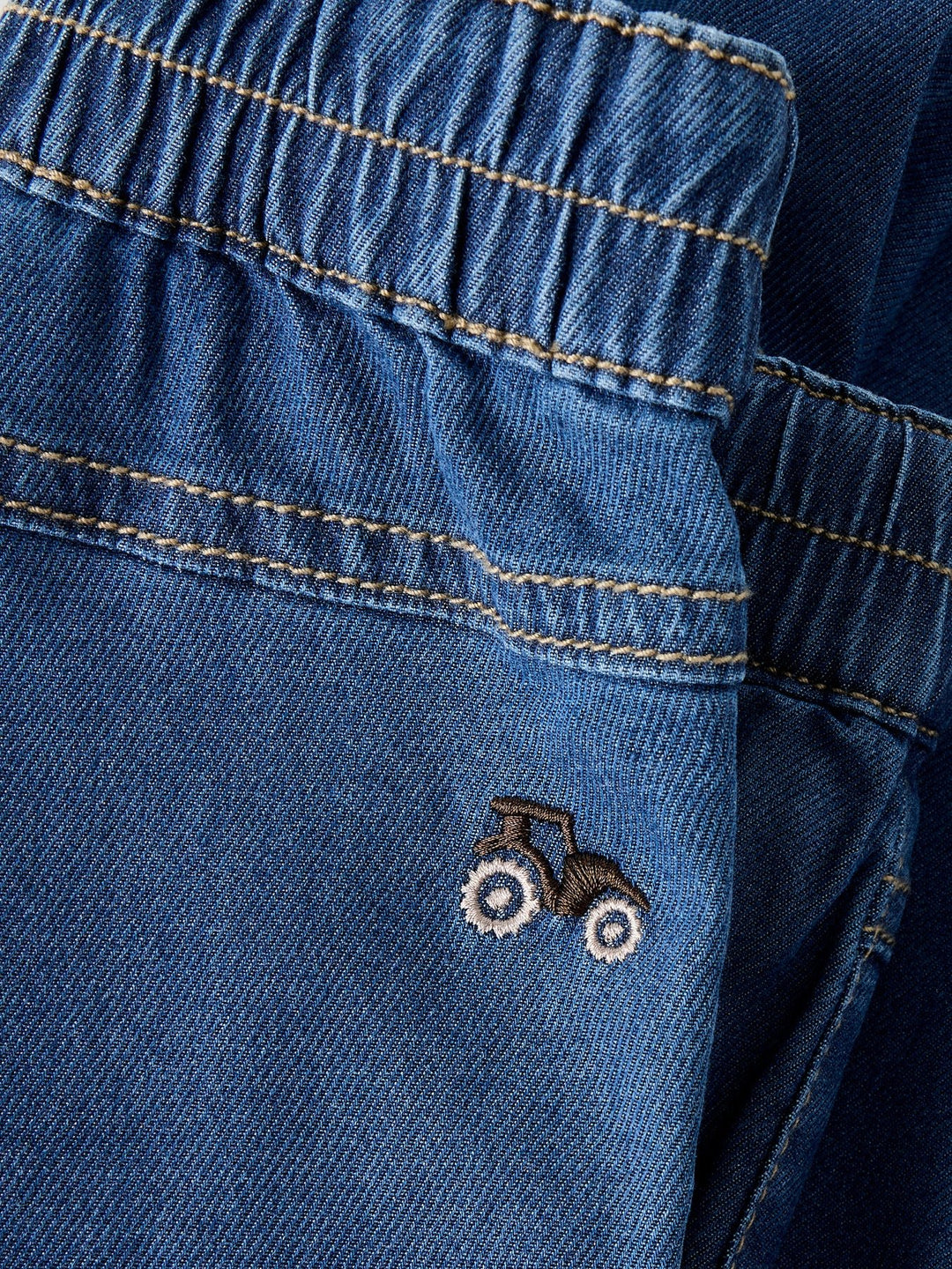 Name It Ben Baggy Jeans med Broderi – Dark Blue Denim for barn - Brobrobrille