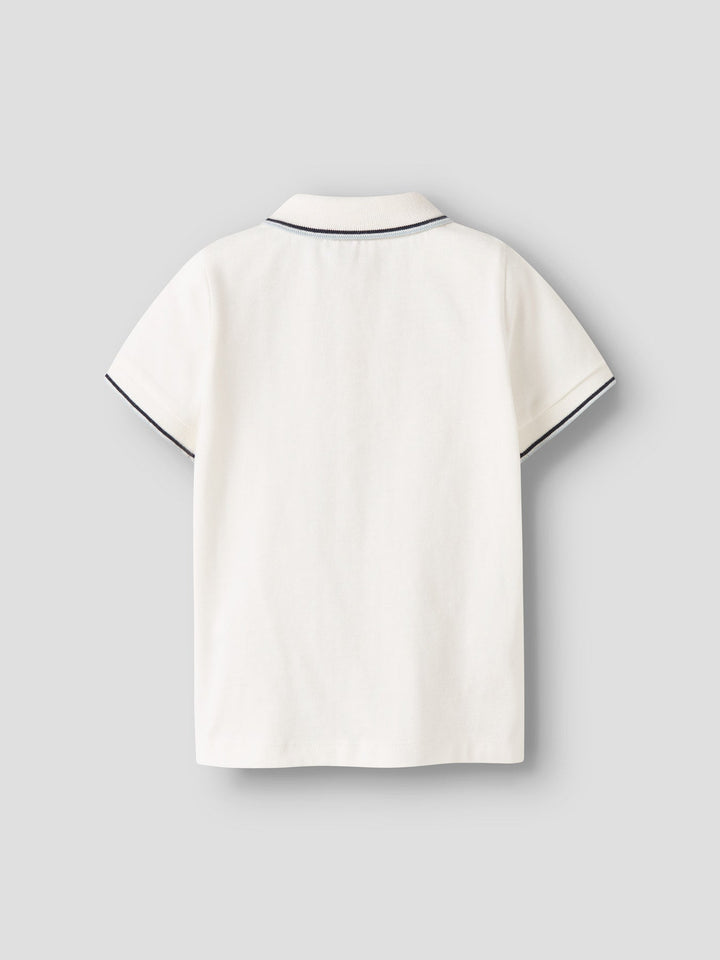 Name It Dakan pikéskjorte med kontrastdetaljer – Cloud Dancer for barn - Brobrobrille