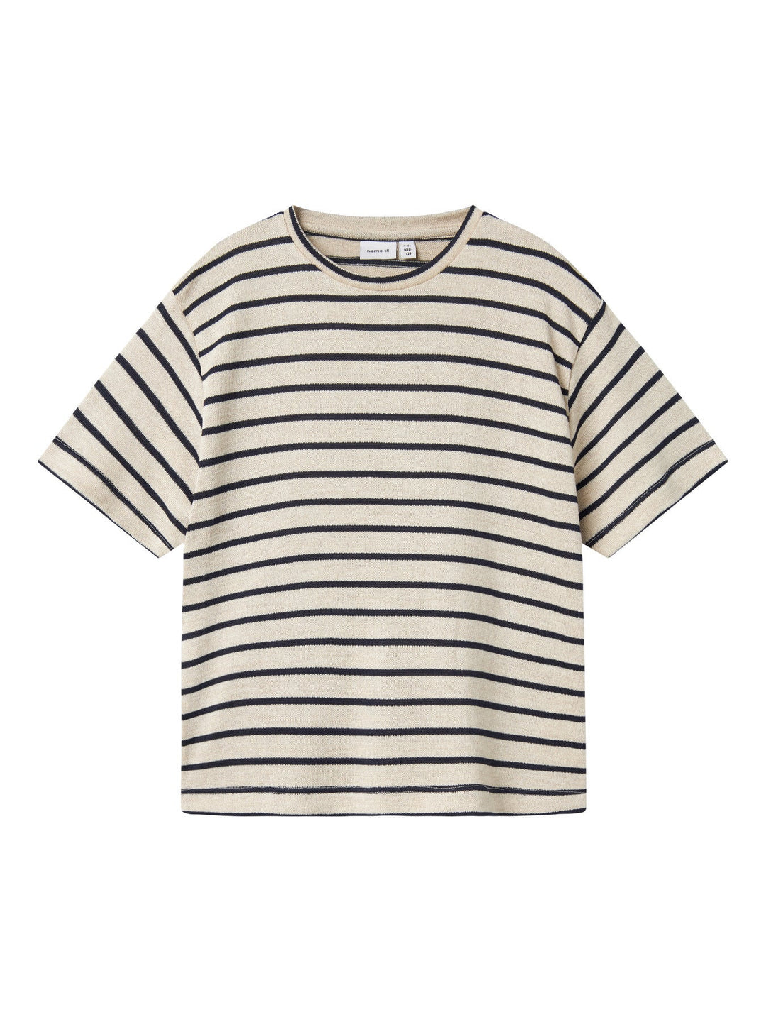 Name It Dalla t - skjorte med striper – Summer Sand/Navy Blazer for barn - Brobrobrille