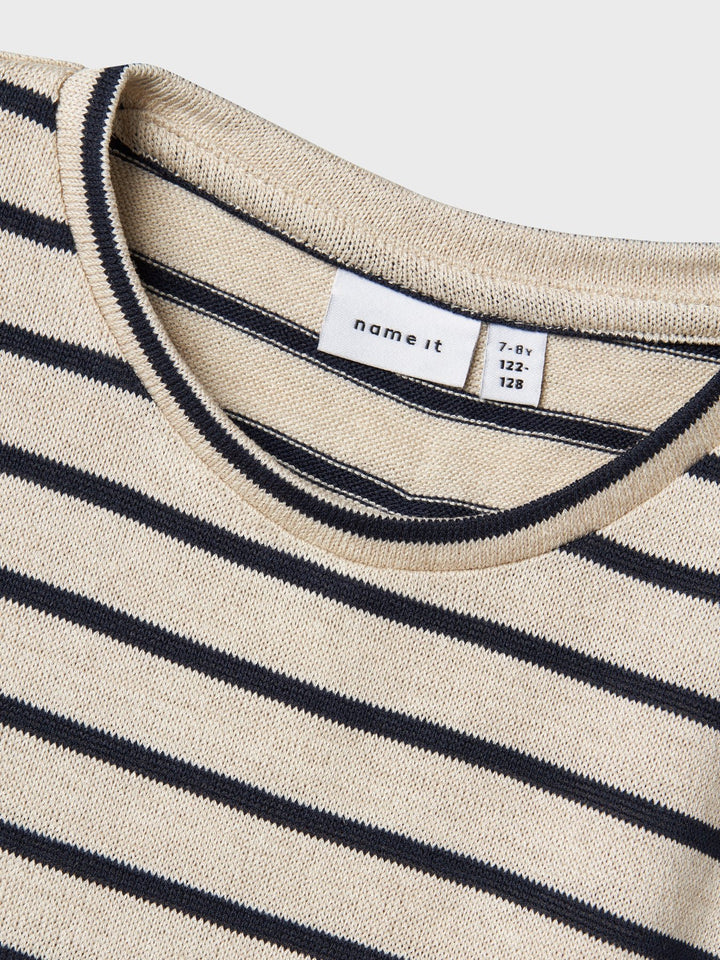 Name It Dalla t - skjorte med striper – Summer Sand/Navy Blazer for barn - Brobrobrille