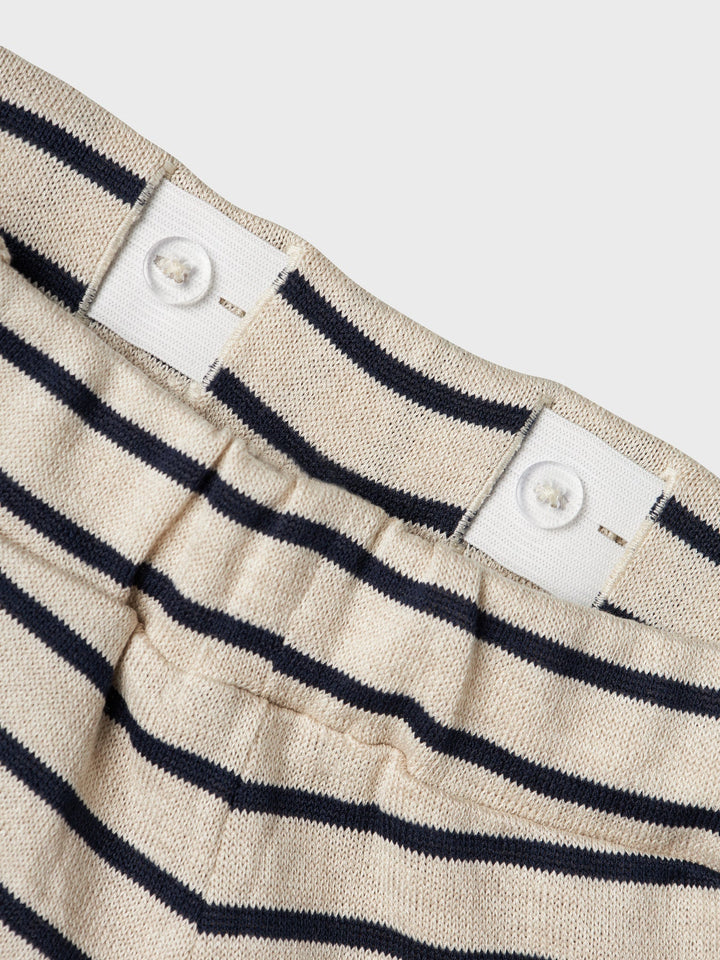 Name It Dalla Vide bukser med striper – Summer Sand/Navy Blazer for barn - Brobrobrille