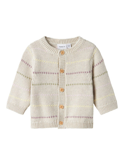 Name It Damille strikket cardigan til baby jente – Peyote Melange for barn - Brobrobrille