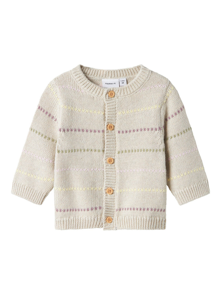 Name It Damille strikket cardigan til baby jente – Peyote Melange for barn - Brobrobrille