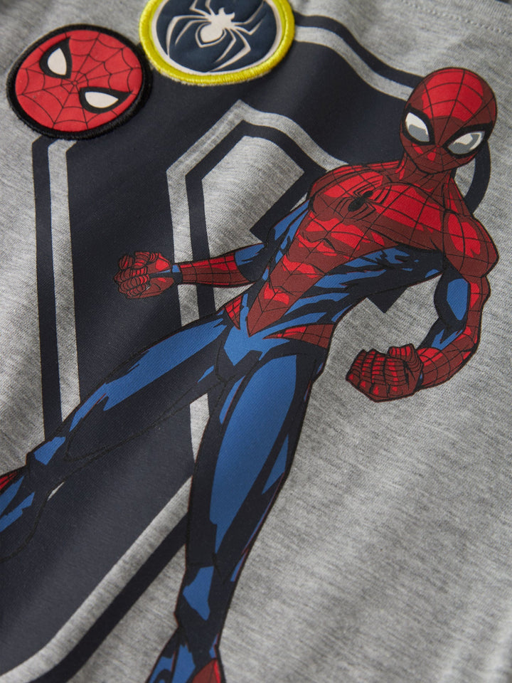 Name It Deep Spider-Man Langermet T-skjorte - Grey Melange for barn - Brobrobrille