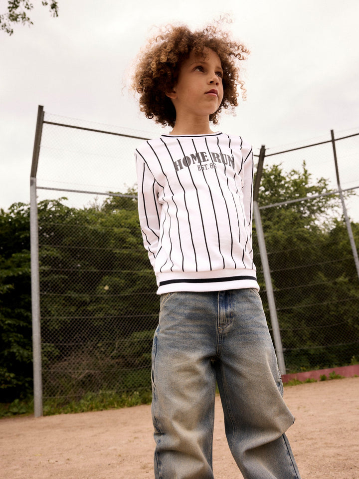 Name It Deltem sweatshirt i økologisk bomull – Bright White for barn - Brobrobrille