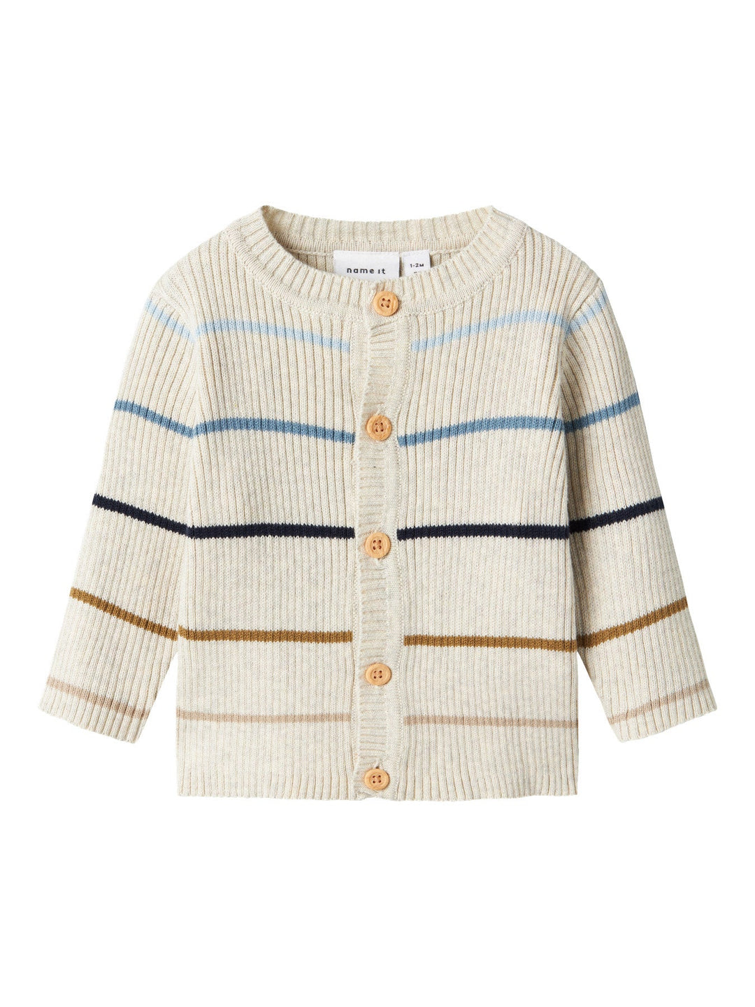 Name It Demikkel strikket cardigan i økologisk bomull – Peyote Melange for barn - Brobrobrille
