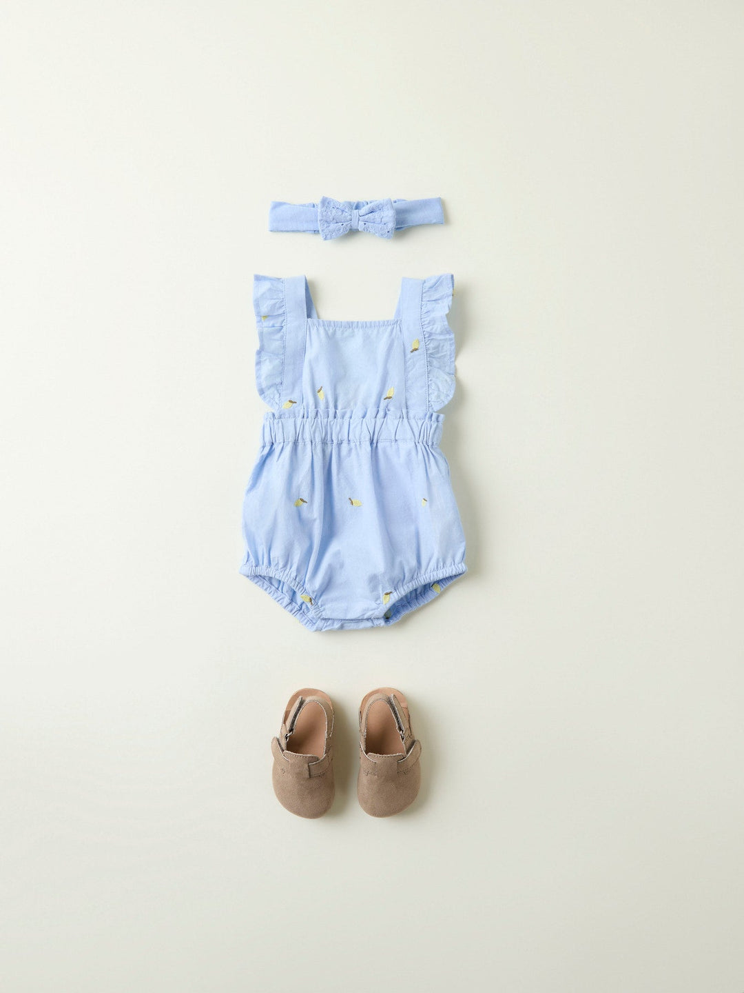 Name It Derilla romper i økologisk bomull – Serenity Lemon for barn - Brobrobrille