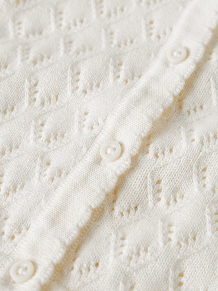 Name It Desina strikket cardigan til baby jente – Cloud Dancer for barn - Brobrobrille