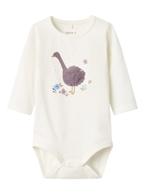 Name It DINE langermet body med trykk – Cloud Dancer for barn - Brobrobrille