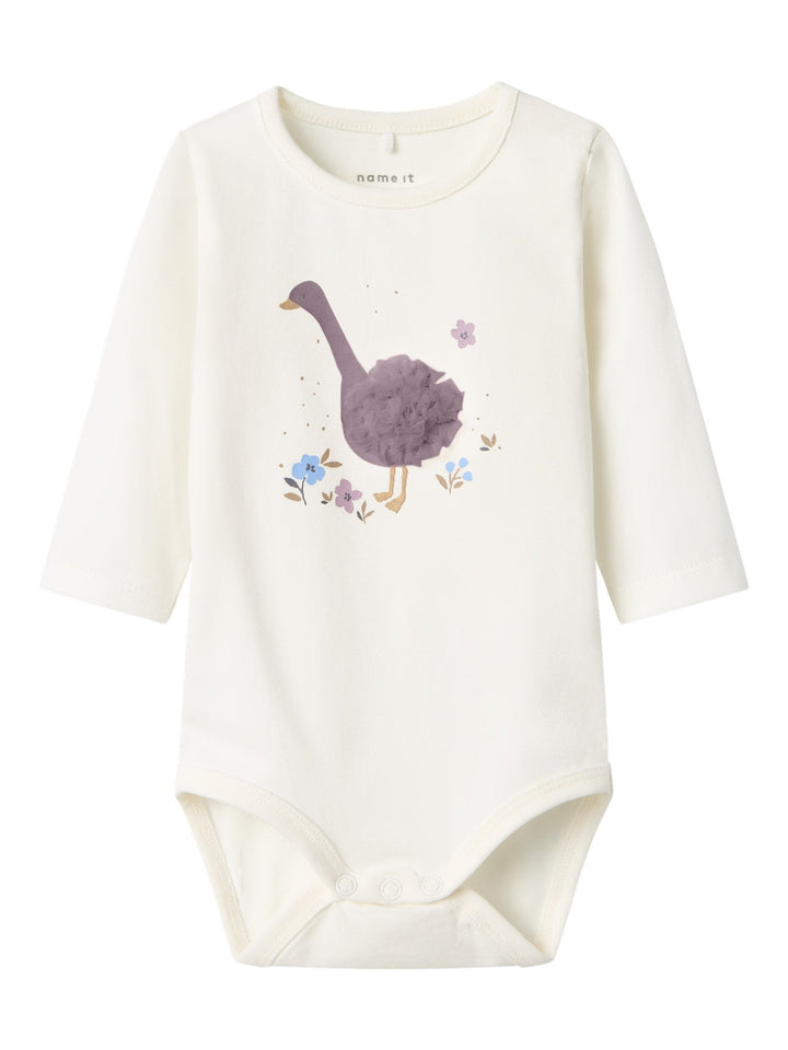 Name It DINE langermet body med trykk – Cloud Dancer for barn - Brobrobrille