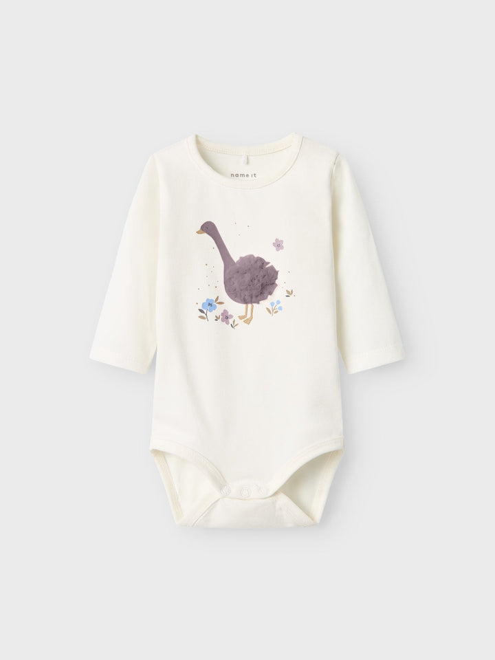 Name It DINE langermet body med trykk – Cloud Dancer for barn - Brobrobrille