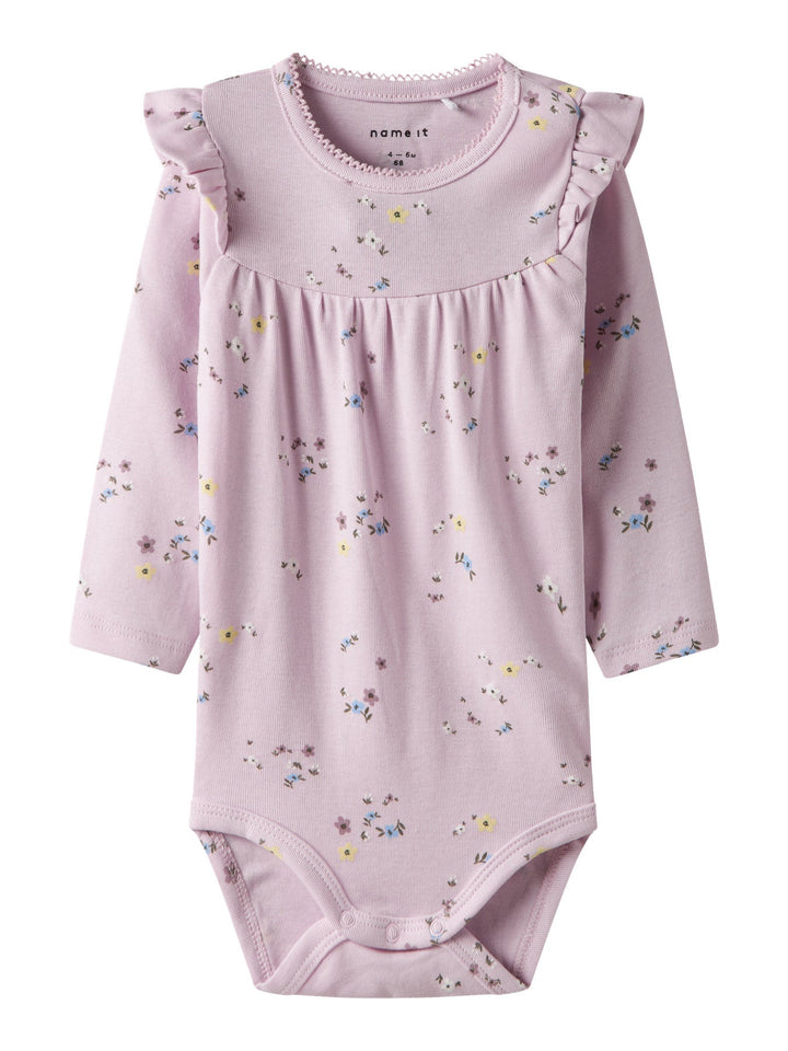 Name It Disse Body med blomster og volanger – Light Lilac for barn - Brobrobrille