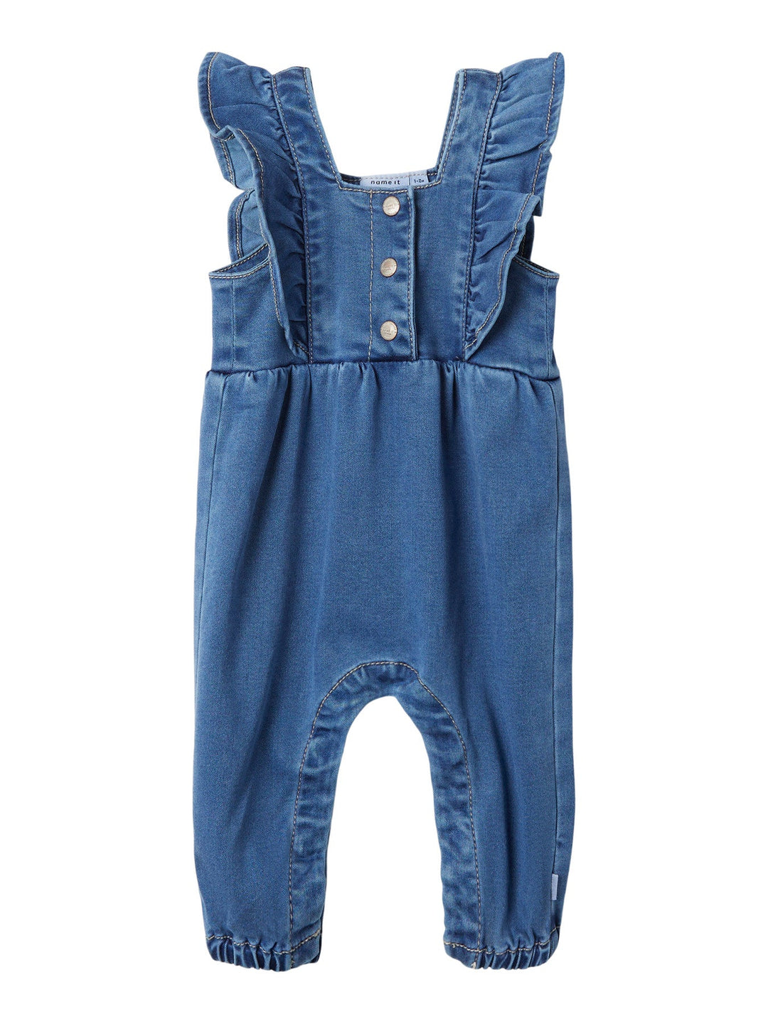 Name It Donna denim overall til baby – Medium Blue Denim for barn - Brobrobrille