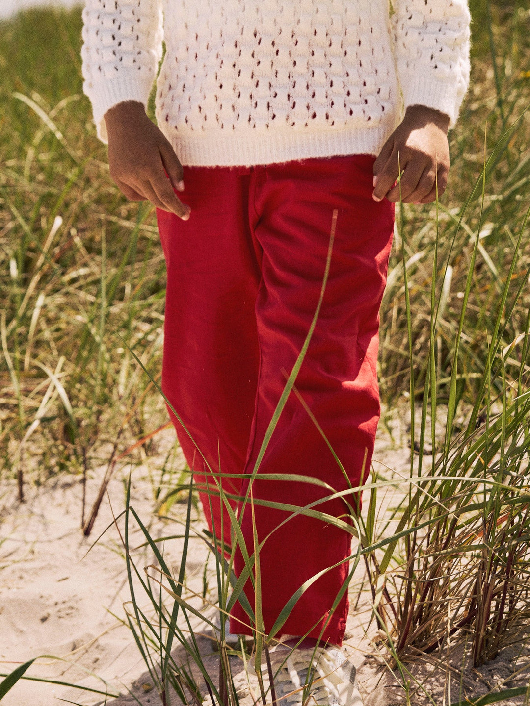 Name It Falinnen bukse i bomull og lin – Chinese Red for barn - Brobrobrille