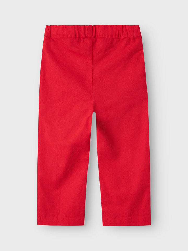 Name It Falinnen bukse i bomull og lin – Chinese Red for barn - Brobrobrille