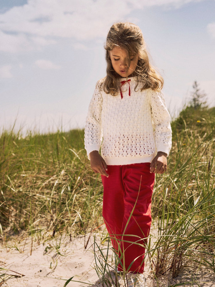 Name It Falinnen bukse i bomull og lin – Chinese Red for barn - Brobrobrille