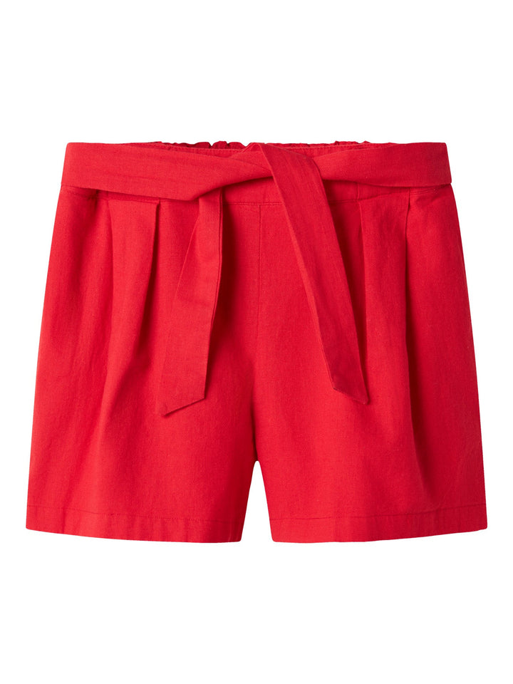 Name It Falinnen shorts i bomull og lin – Chinese Red for barn - Brobrobrille