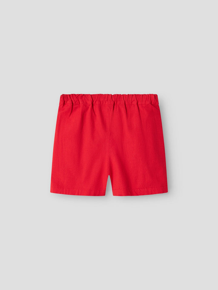 Name It Falinnen shorts i bomull og lin – Chinese Red for barn - Brobrobrille