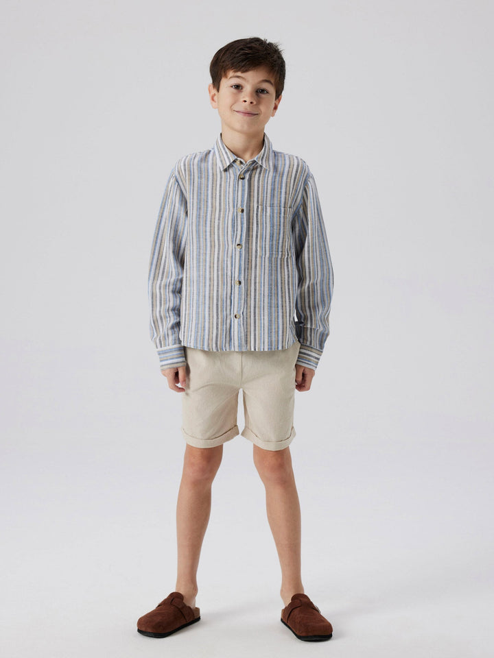 Name It Falinnen shorts i bomull og lin – Peyote for barn - Brobrobrille