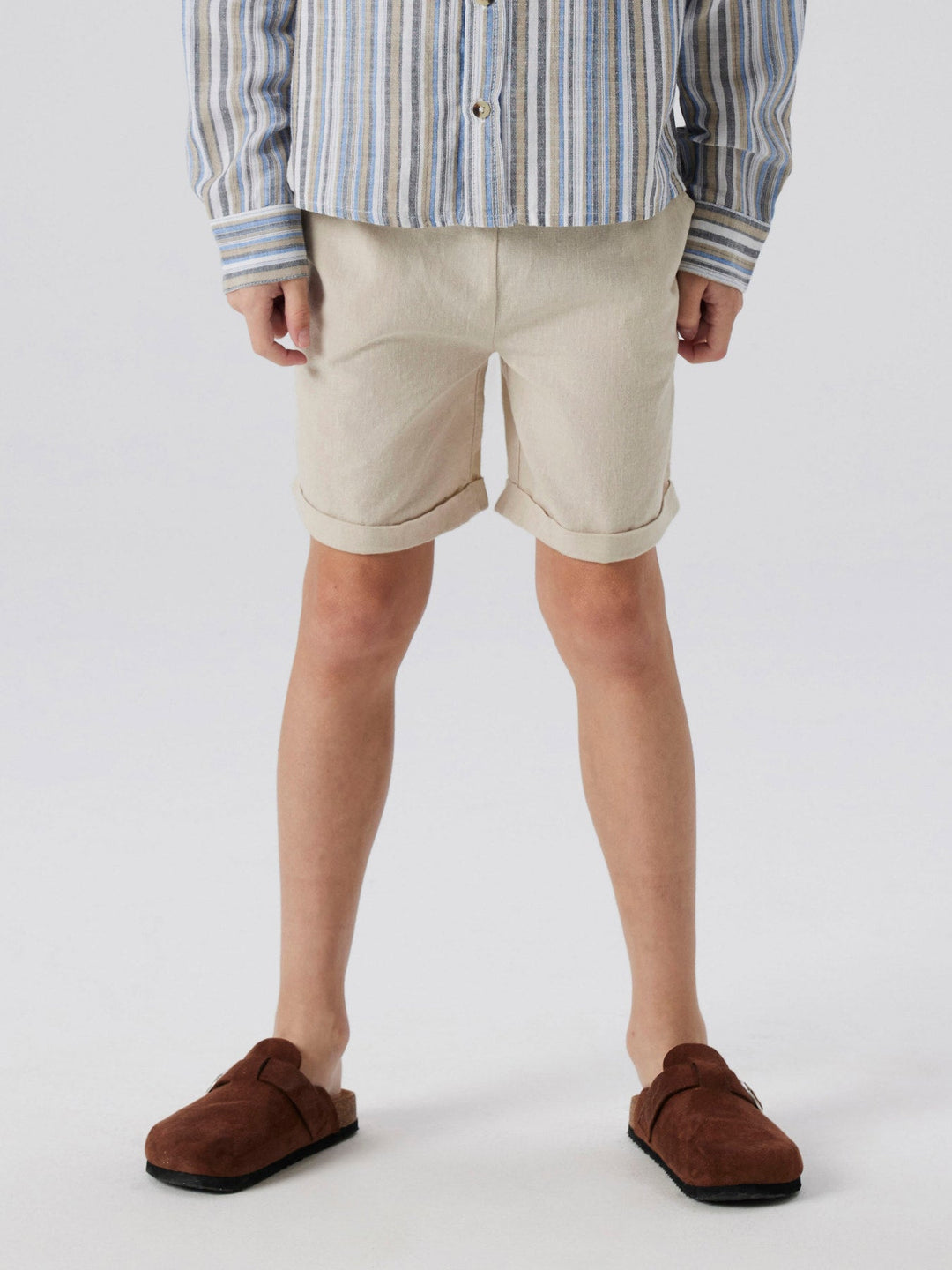 Name It Falinnen shorts i bomull og lin – Peyote for barn - Brobrobrille