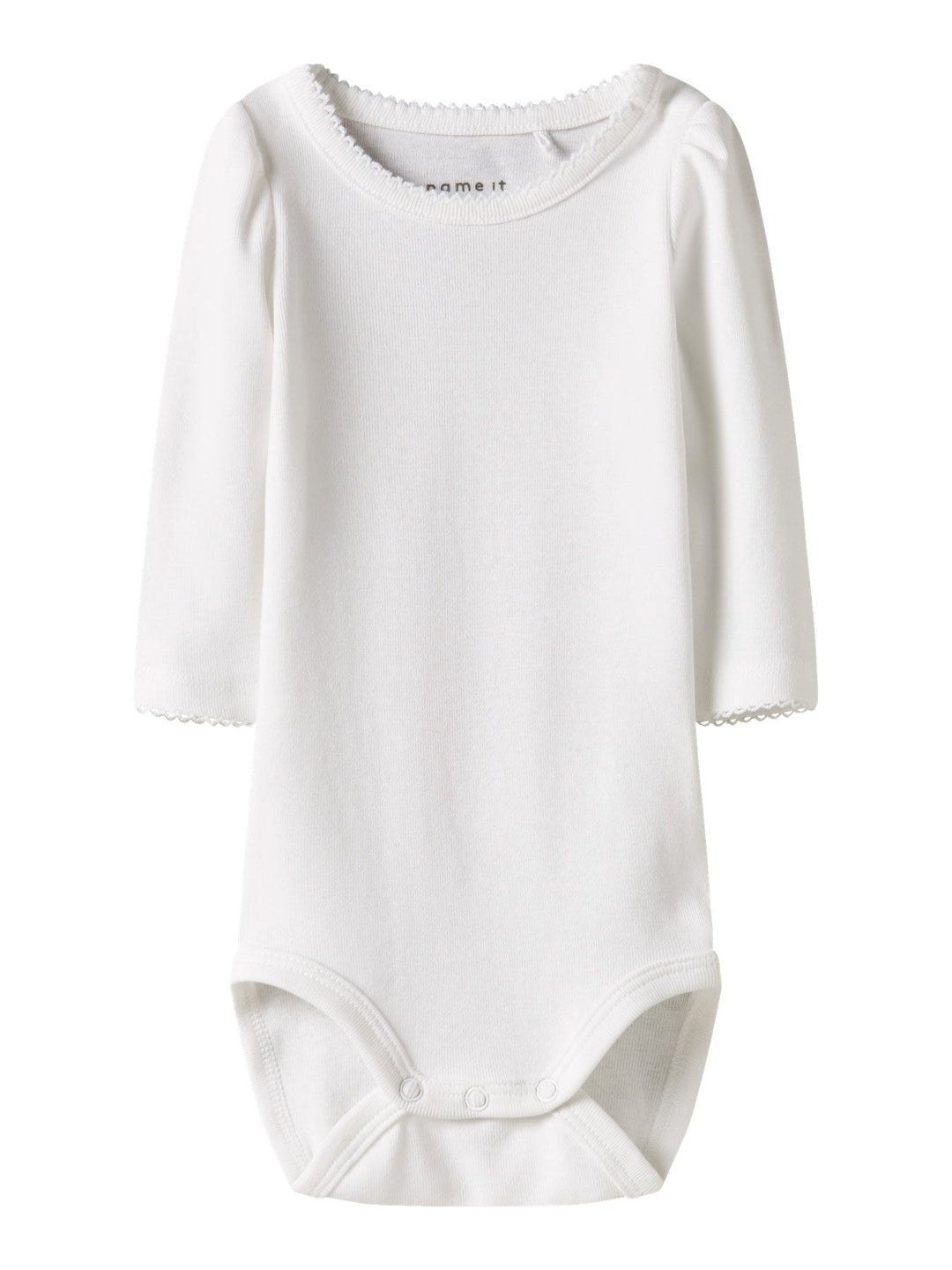 Name It Fallon langermet body i ribbestrikk – Bright White for barn - Brobrobrille