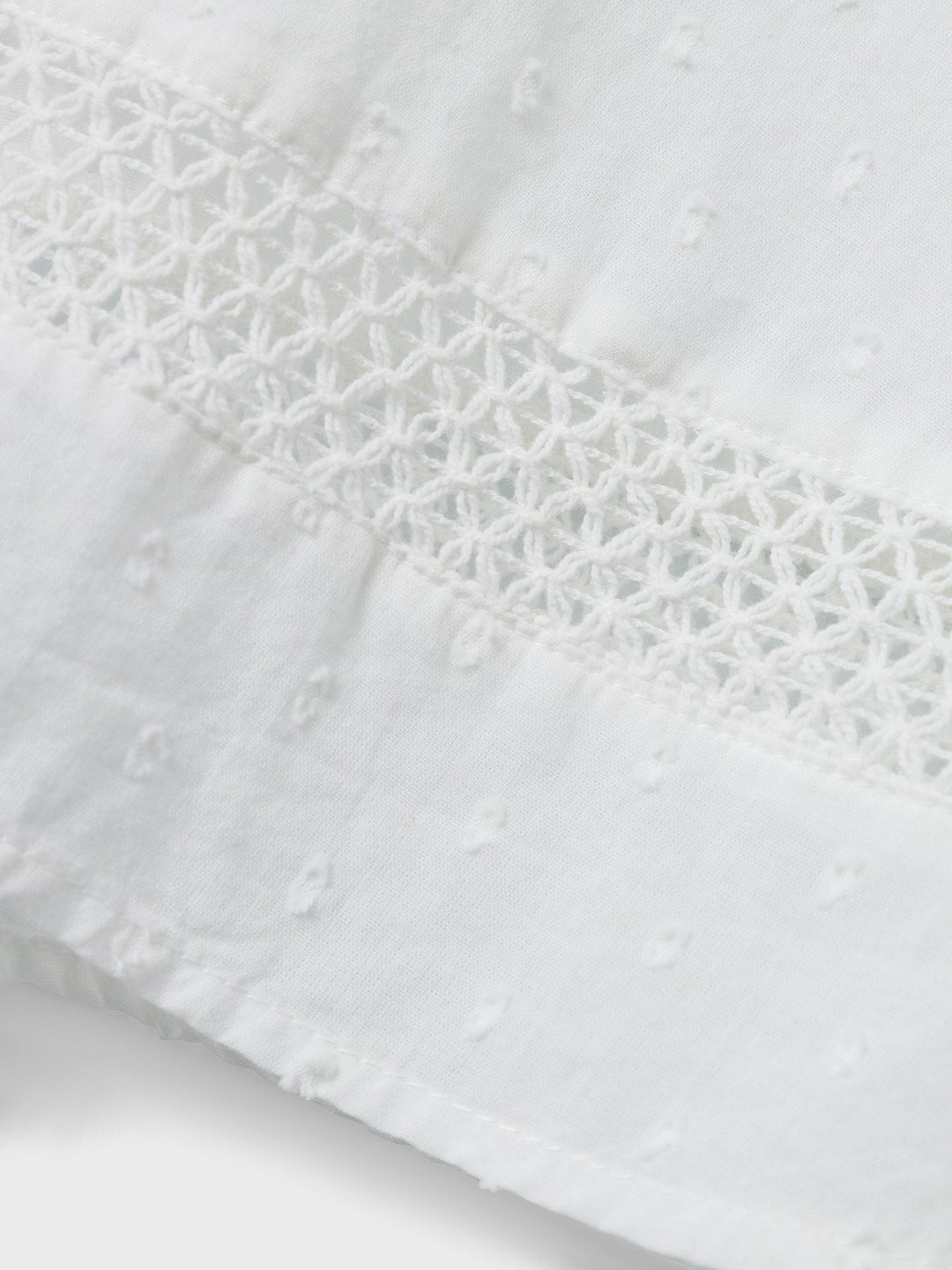 Name It Faride kortermet topp med broderidetaljer – Bright White for barn - Brobrobrille