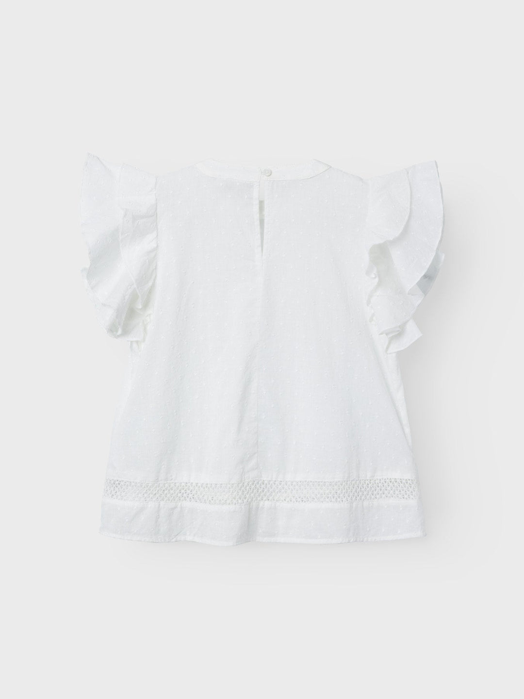 Name It Faride kortermet topp med broderidetaljer – Bright White for barn - Brobrobrille