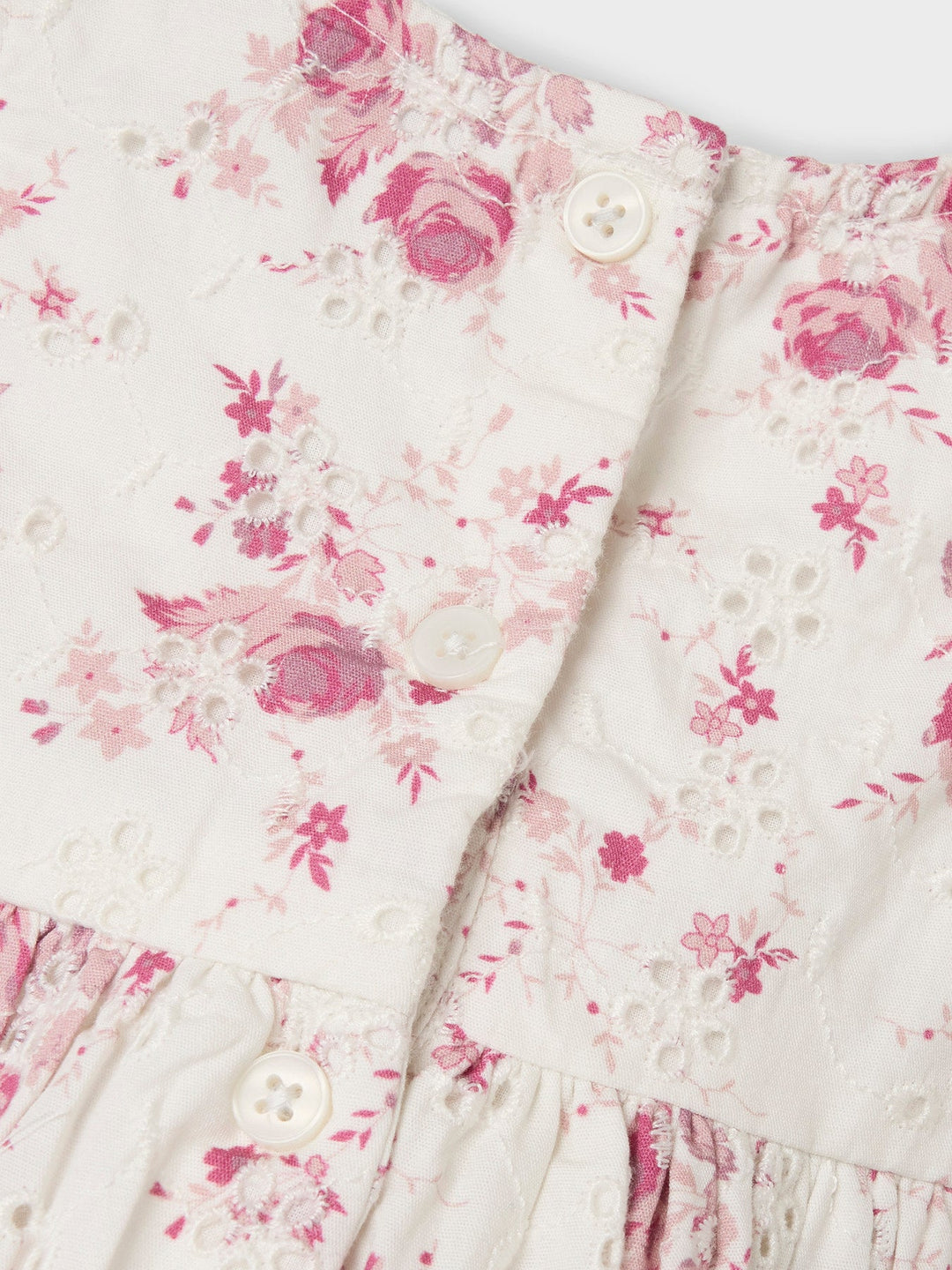 Name It Fembroder kjole med blomsterbroderi – Cloud Dancer for barn - Brobrobrille