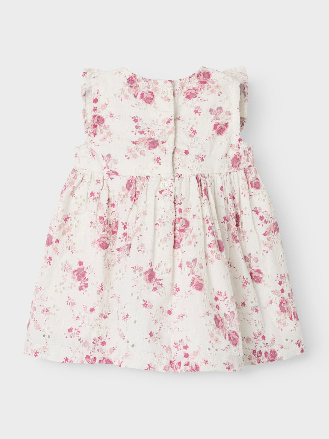 Name It Fembroder kjole med blomsterbroderi – Cloud Dancer for barn - Brobrobrille