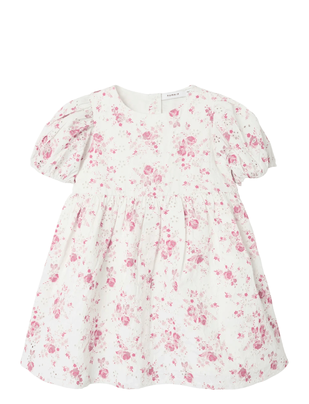 Name It Fembroder kortermet kjole i økologisk bomull - Cloud Dancer for barn - Brobrobrille