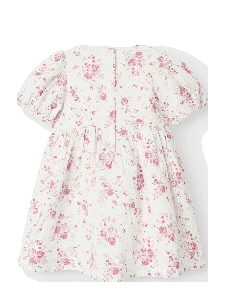 Name It Fembroder kortermet kjole i økologisk bomull - Cloud Dancer for barn - Brobrobrille