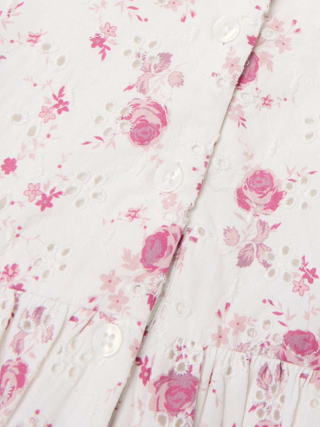 Name It Fembroder kortermet kjole i økologisk bomull – Cloud Dancer for barn - Brobrobrille