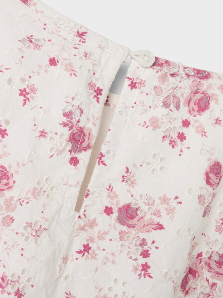 Name It Fembroder langermet kjole med broderier – Cloud Dancer for barn - Brobrobrille