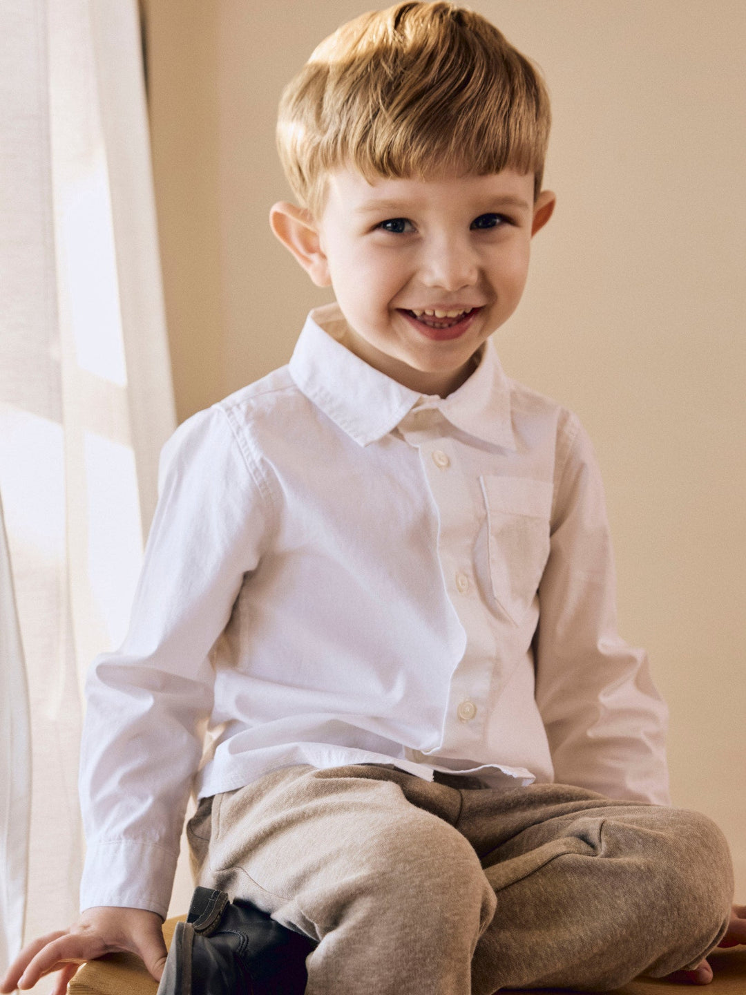 Name It Feshirt skjorte med lange ermer – Bright White for barn - Brobrobrille