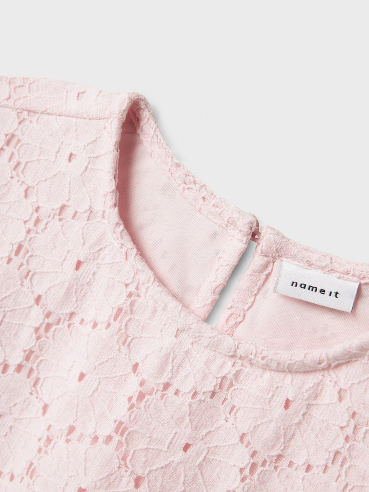 Name It Fetille t - skjorte med hullmønster – Ballerina for barn - Brobrobrille