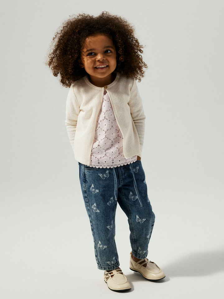 Name It Fetille t - skjorte med hullmønster – Ballerina for barn - Brobrobrille