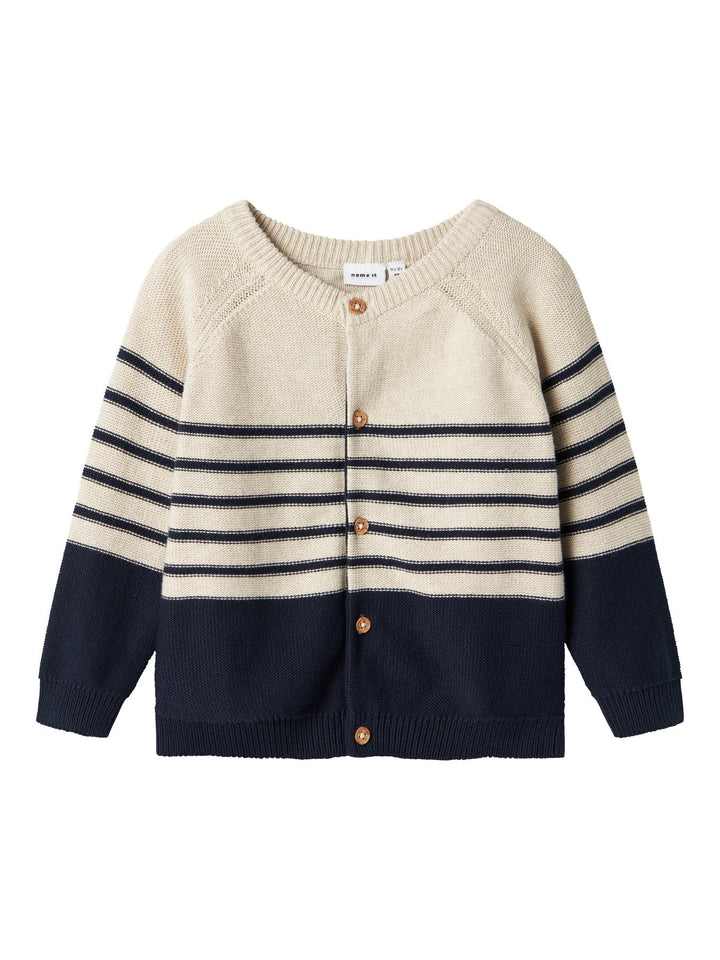 Name It Filon strikket cardigan i økologisk bomull – Peyote Melange for barn - Brobrobrille