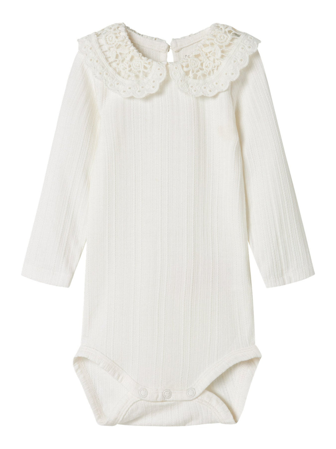 Name It Fioline langermet body med blondedetaljer – Bright White for barn - Brobrobrille