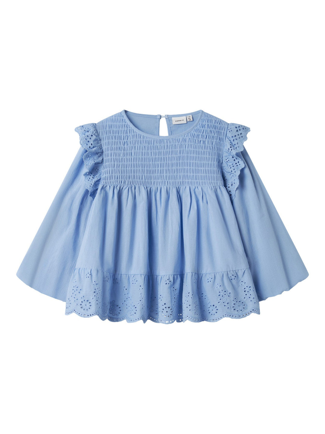 Name It Fitora 2/4 bluse med volanger – Serenity for barn - Brobrobrille