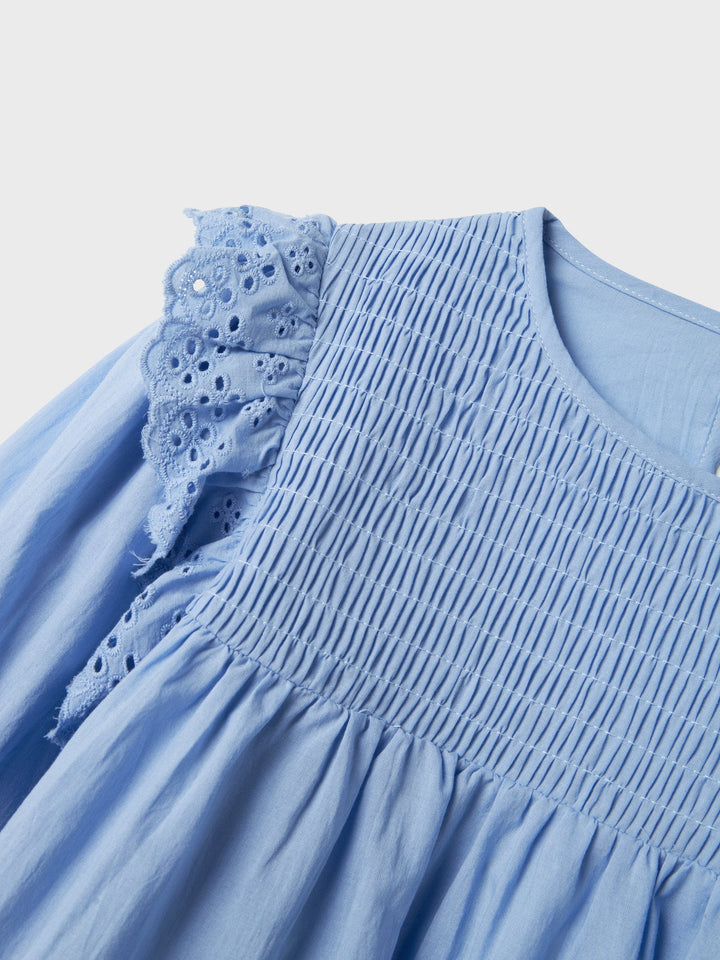 Name It Fitora 2/4 bluse med volanger – Serenity for barn - Brobrobrille
