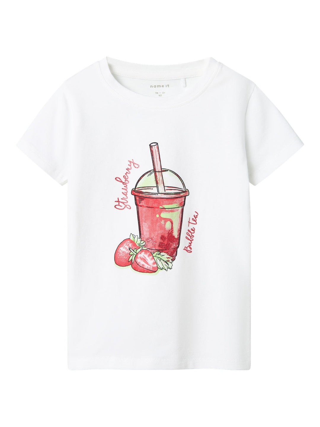 Name It FOJI t - skjorte med glittermotiv – Bright White for barn - Brobrobrille